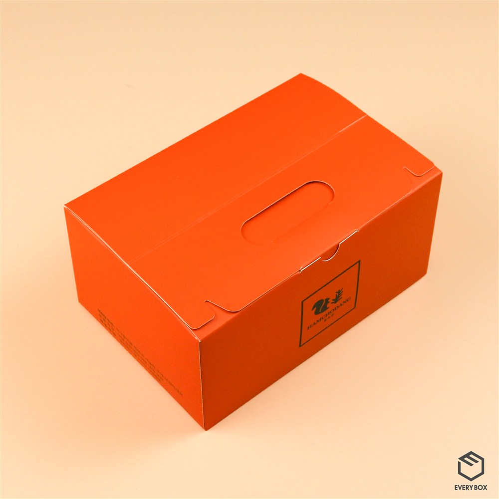 손잡이형 식품지 200 × 135 × 100mm 제작 사례 이미지 1 / 6
